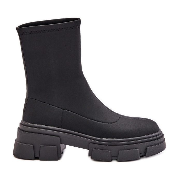 Ravendria Botas pretas de salto plano preto