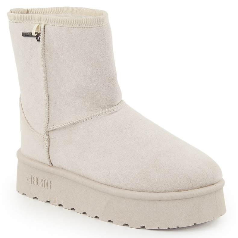 Botas de neve femininas impermeáveis ​​mukluk bege Big Star OO274897
