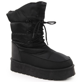 Botas femininas de neve com plataforma preta Big Star OO274884 preto