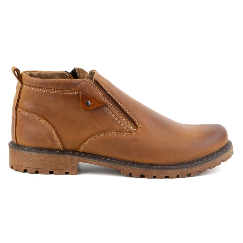 Olivier Botas masculinas, couro, isoladas, 140GT, vermelhas laranja