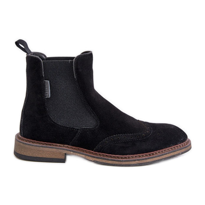Botas Chelsea masculinas de camurça Big Star OO174192 pretas preto