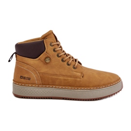 Botas masculinas com cordões Big Star OO174561 Hi-Poly System Camel marrom