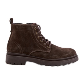 Botas masculinas com isolamento de camurça e zíper Big Star OO174229 marrom castanho