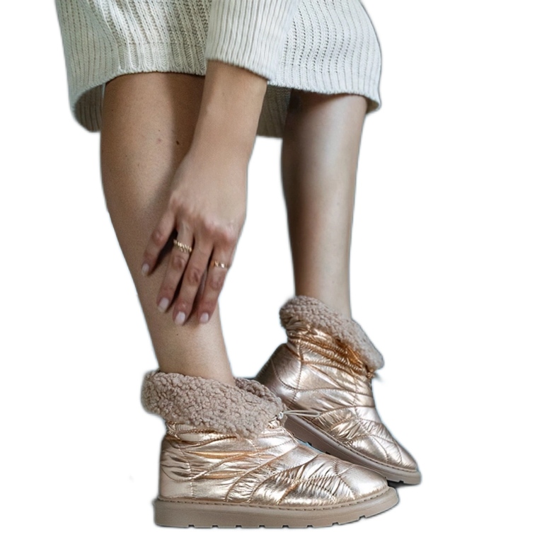 Botas de neve com isolamento dourado Caellita e punho