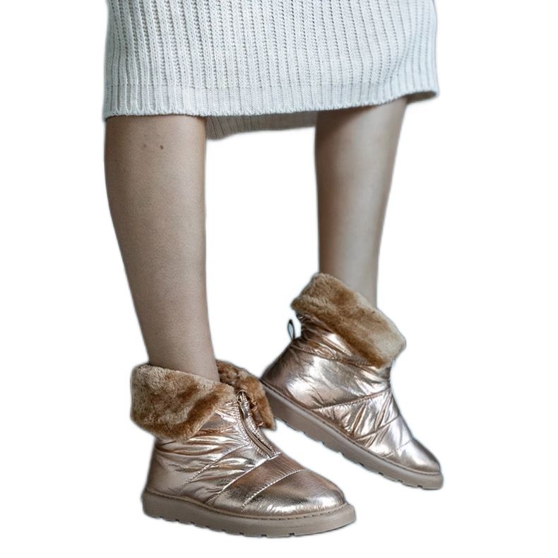 Botas de neve com isolamento dourado Edidda e gola