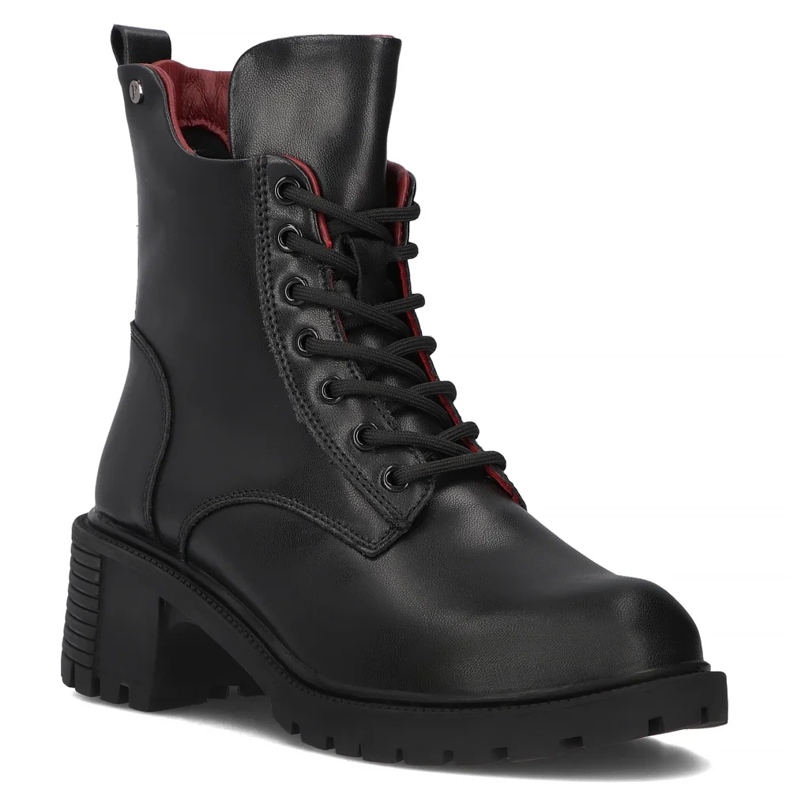 Filippo DBT6501/24 Bk botins de couro com salto alto, preto Filippo DBT6501/24 Bk botins de couro com salto alto, preto