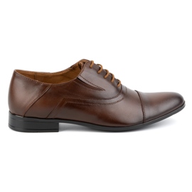 Olivier Sapatos formais masculinos de couro, elegantes com cadarço 290LU, marrom