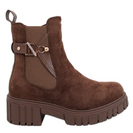 Botas Chelsea com plataforma Errol Green marrom