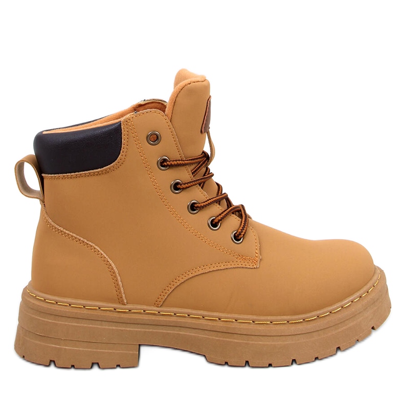 Botas femininas de madeira Kellers Camel castanho Botas femininas de madeira Kellers Camel castanho