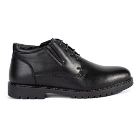 Botins pretos com cadarço para homem