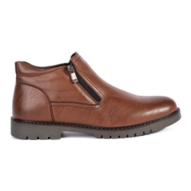 Botas de inverno masculinas marrons, isoladas marrom