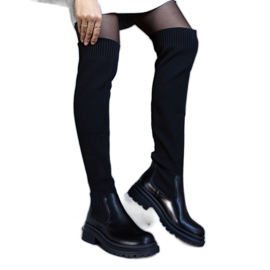 Botas compridas pretas com parte superior flexível Lilca preto
