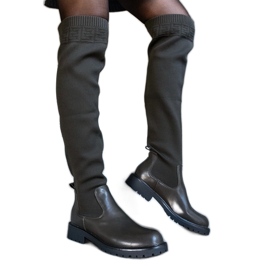 Botas longas verdes com parte superior flexível da Juanra