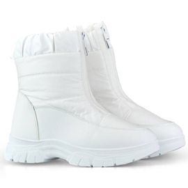 Botas femininas de neve com zíper, brancas 3555-2-W branco