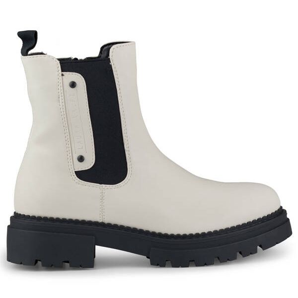 Botins femininos com sola grossa bege claro Laura La.Fi 250004BE-PU