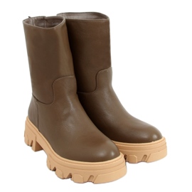 Botas com uma parte superior Jowita Green simples verde Botas com uma parte superior Jowita Green simples verde