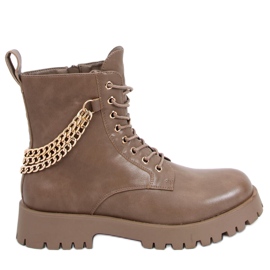 Botas botas com correntes Tokio Khaki castanho