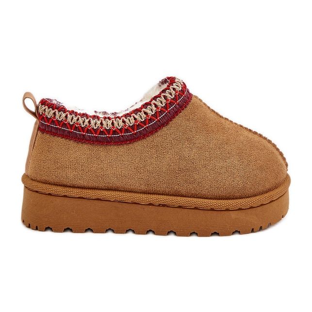 Botas de neve com plataforma infantil isoladas com pele de camelo Vilabria castanho