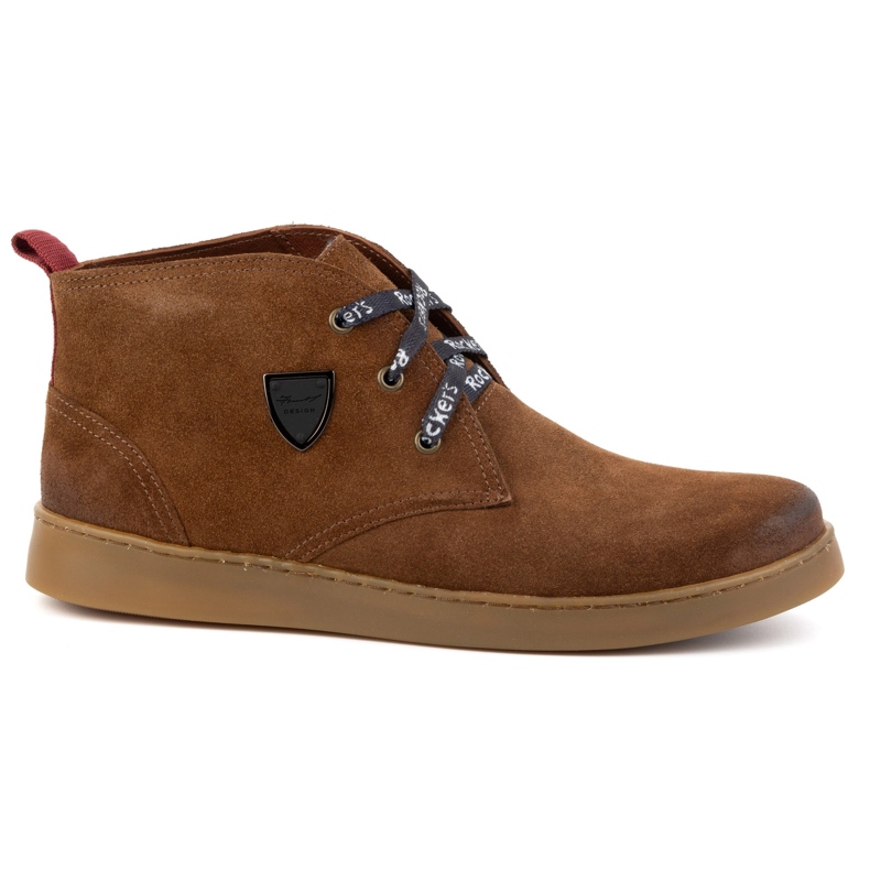 Sapatos masculinos de couro Chukka KAMPOL 110/804 castanhos