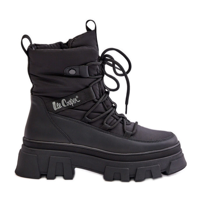 Botas femininas de neve com zíper Lee Cooper LCJ-24-47-3144 pretas preto