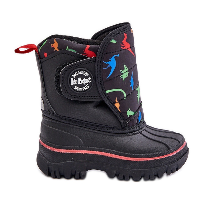 Botas infantis de neve com velcro Lee Cooper LCJ-24-44-2861K pretas preto