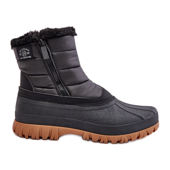 Botas de neve femininas isoladas com pele, zíper Lee Cooper LCJ-24-44-2866 pretas preto