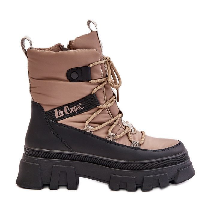 Botas de neve femininas com zíper Lee Cooper LCJ-24-47-3143 Bege