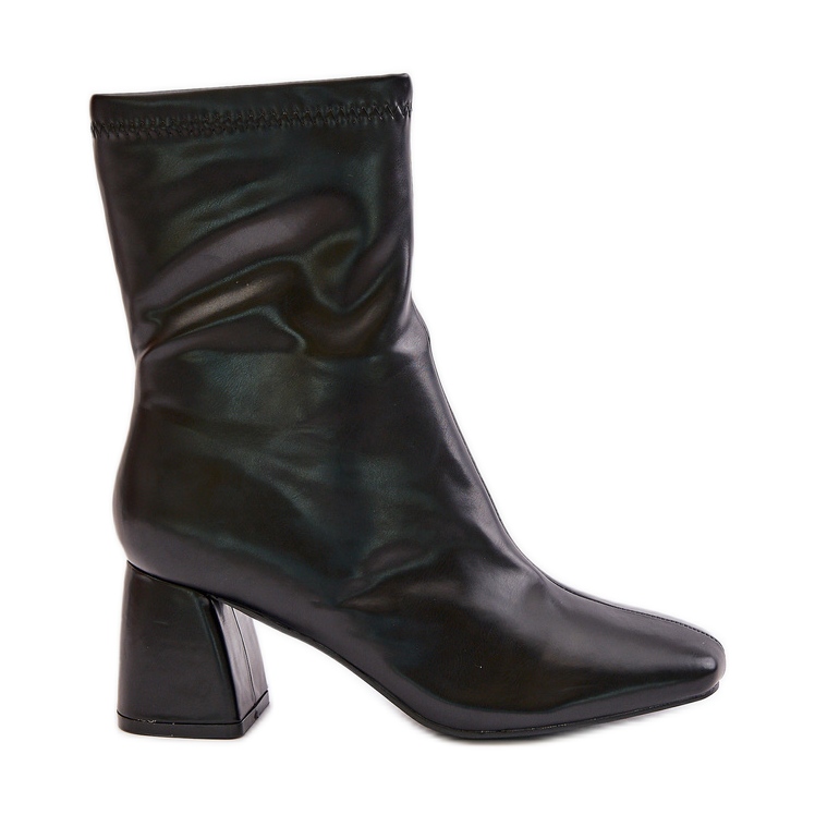 Botins femininos lisos em couro ecológico, preto Izariel