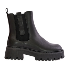 Botas Chelsea femininas com isolamento de couro Big Star OO274A386 pretas preto