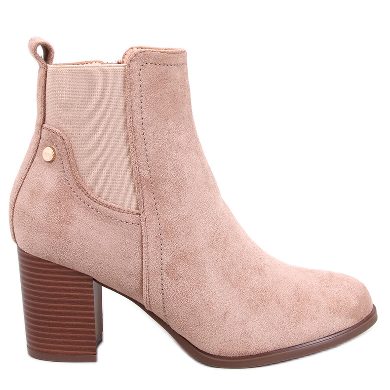 Rosey Khaki Botins clássicos de salto alto bege