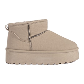 Seastar Botas de neve femininas com isolamento bege e plataforma Seastar Botas de neve femininas com isolamento bege e plataforma
