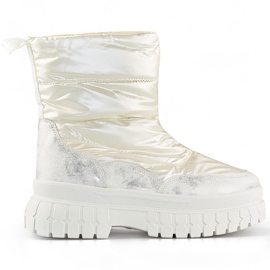 Botas femininas brancas para neve, botas de inverno com isolamento e zíper branco