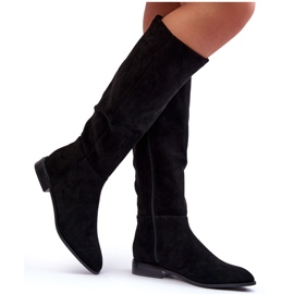 Botas de camurça com salto plano preto Eelin preto Botas de camurça com salto plano preto Eelin preto