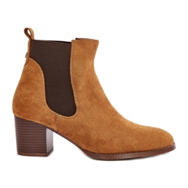 Chelsea Boots no Eco Suede Post Camel marrom