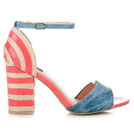 Vices Alpargatas jeans de salto alto rosa