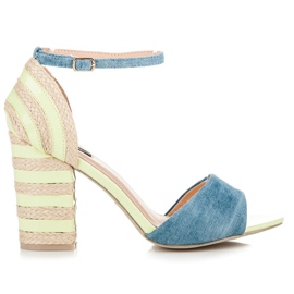 Vices Alpargatas jeans de salto alto verde