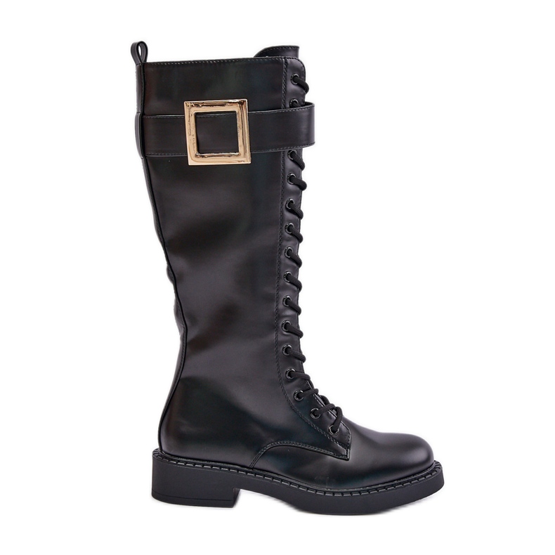 Botas isoladas pretas Linnealisa com fivela decorativa preto Botas isoladas pretas Linnealisa com fivela decorativa preto