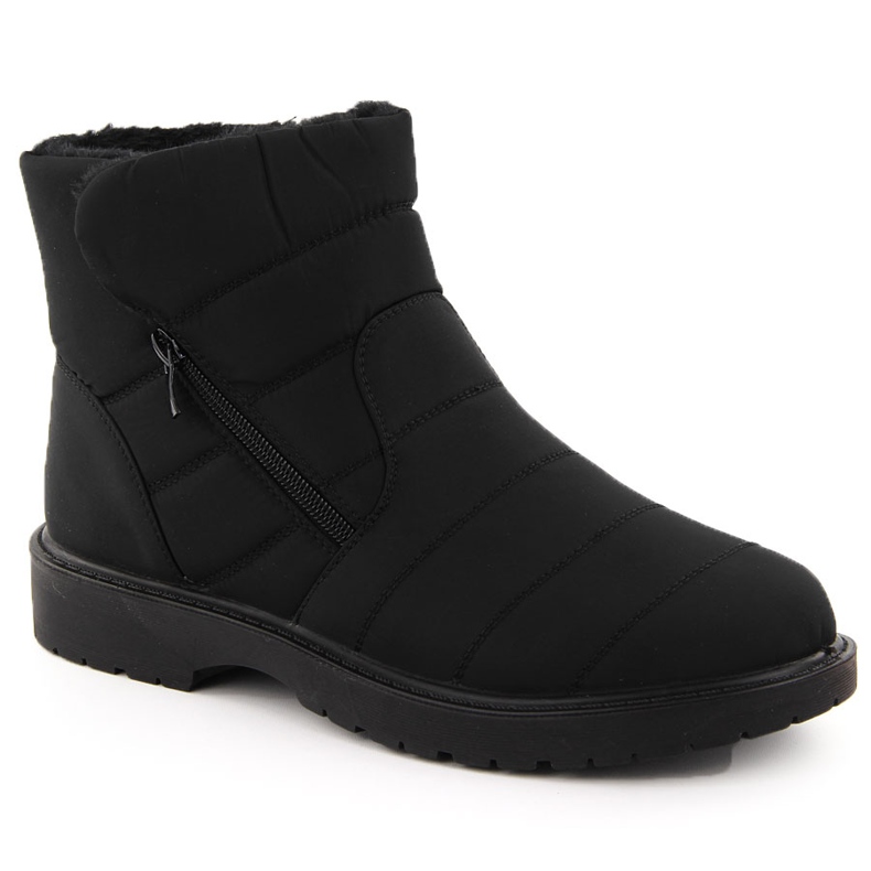 American Club Botas de neve masculinas impermeáveis ​​e isoladas, pretas, Unisoft preto