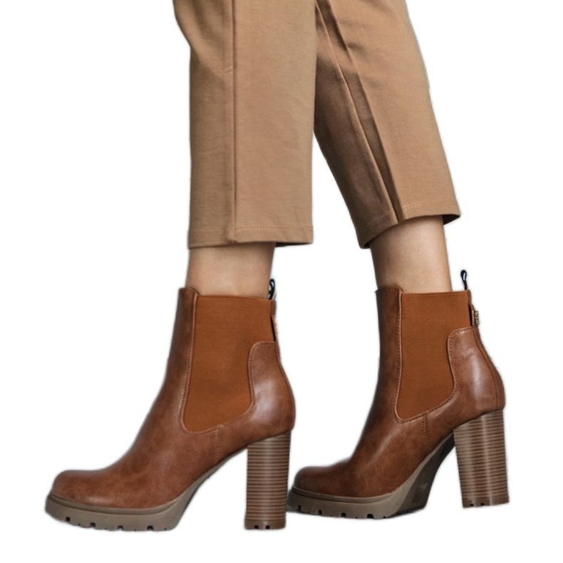 Botins marrons em couro ecológico Motena castanho