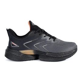 Vico Calçado desportivo leve preto e cinzento com atacadores cinza