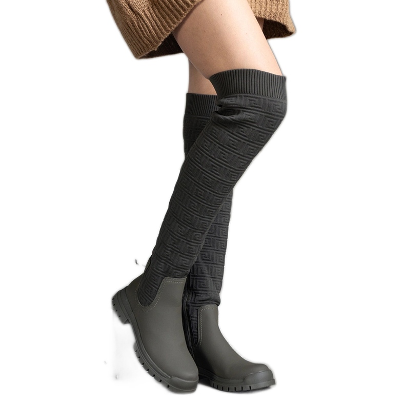 Botas de tecido verde com acabamento fosco Scarlett