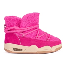 Seastar Botas de neve femininas rosa com sola grossa