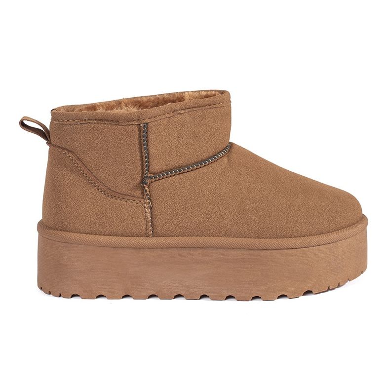 Seastar Botas de neve femininas com isolamento bege e plataforma