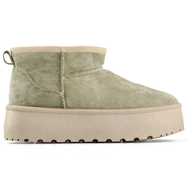 Botas de neve femininas verdes escuras com sola grossa, sapatos femininos quentes de inverno