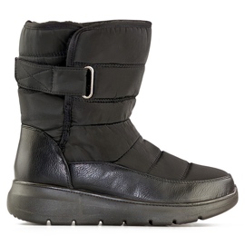 Botas de neve pretas com isolamento e velcro preto