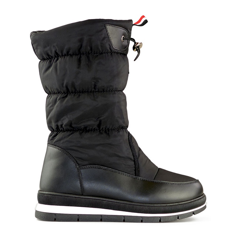 Botas pretas de cano alto para neve, botas femininas de inverno com isolamento e cordão preto Botas pretas de cano alto para neve, botas femininas de inverno com isolamento e cordão preto