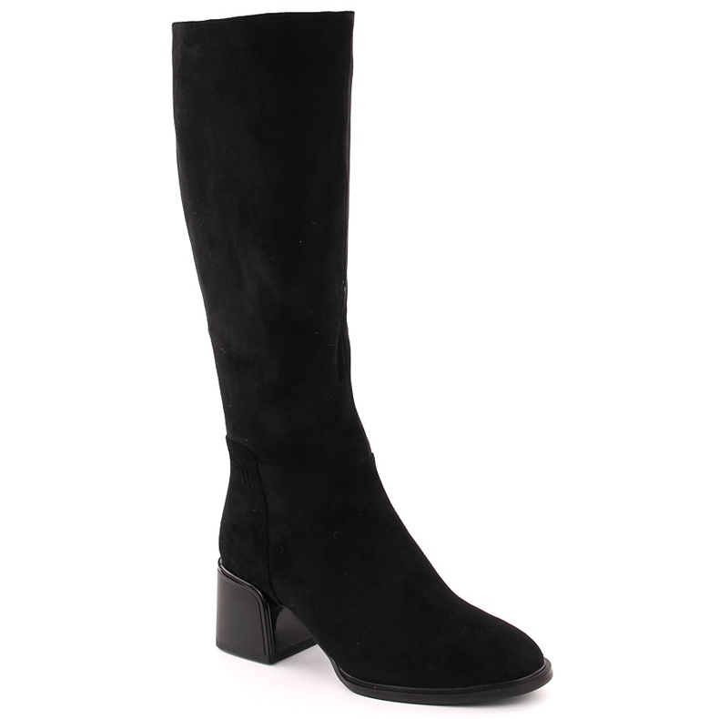 Botas femininas de camurça preta com bloco Filippo DKZ6603 preto