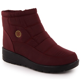 Botas femininas de neve com cunha bordô News 5029 vermelho