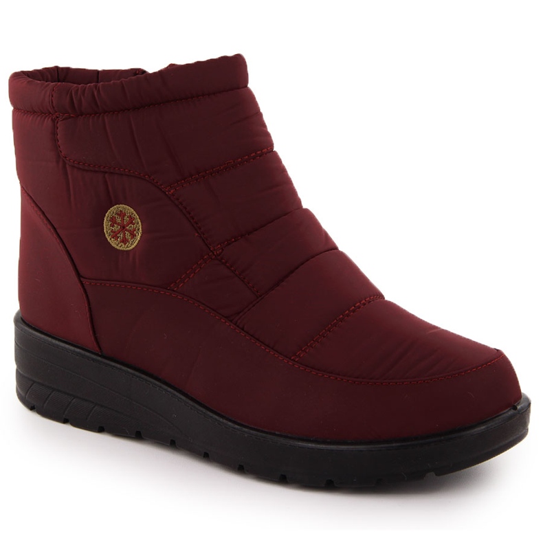 Botas femininas de neve com cunha bordô News 5029 vermelho