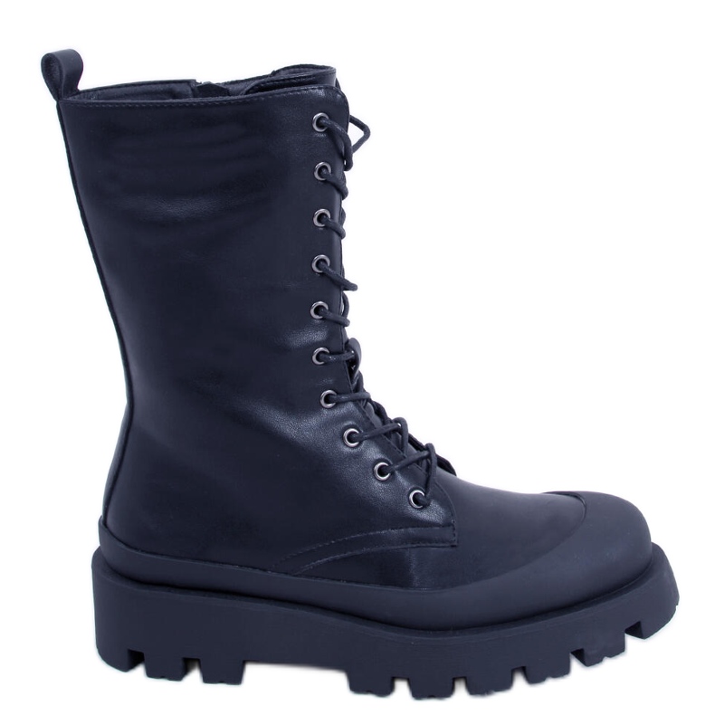 Botas Knight Black com cadarço preto